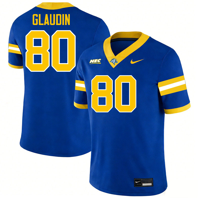 New Haven Chargers #80 Issac Glaudin College Football Jerseys,Uniforms Stitched-Blue